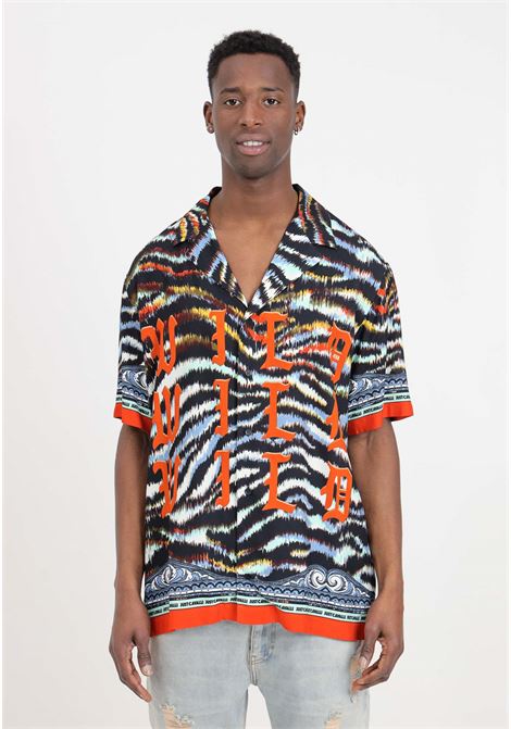 Colorful tiger pattern men's shirt JUST CAVALLI | 76OAL2BRNS442MC3